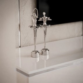 TV STOLÍK NESSIE 3 BIELY LESK + STRIEBORNÝ 180 cm