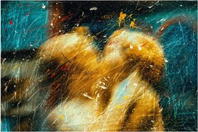 Obraz - Bozkávajúci sa anjeli (90x60 cm)