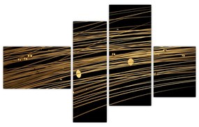 Abstraktný obraz zlatých vlákien