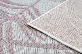 Koberec SISAL SION palmové listy, tropický 2837 ecru / ružový