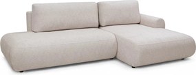 Rohová sedačka Lotulis L II s rozkladom pravostranná - krémová hydrofóbna pletenina Blur 01