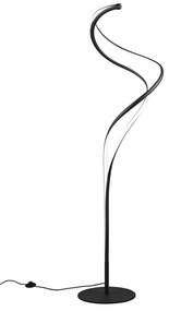 Čierna LED stojacia lampa s kovovým tienidlom (výška 160 cm) Nala – Trio Select