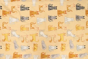 Bavlnené obliečky CHROMA CATS krémové Rozmer obliečky: 2 ks 70 x 90 cm | 200 x 220 cm