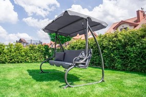 Polohovateľná záhradná hojdačka v sivej farbe