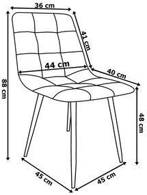 Jedálenská stolička MONTANA zamatová, čierna