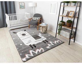 Detský kusový koberec Lama sivý 120x170cm