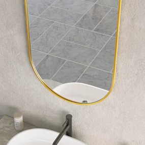 Erga Oval, oválne zrkadlo 50x90cm, zlatý rám, ERG-V01-OVAL-5090-GD
