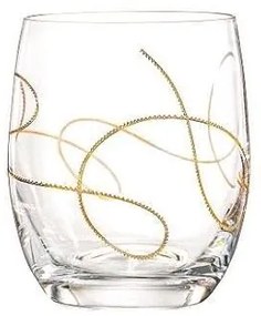 Bohemia Crystal Pohár na whisky String 300ml - zlatá (set po 2 ks)