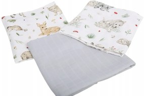 Detské mušelínové plienky BABYMAM PREMIUM 60x75 cm - sada 3 ks - Lesné zvieratká