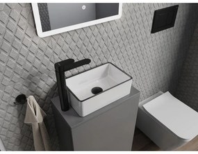 Mexen Nadia, umývadlo na dosku 36x23x12 cm, biela lesklá-čierny okraj, 21613607