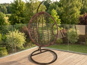 Hnedé závesné kreslo DOMINIKANA bez stojana