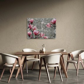 Sklenený obraz s kvetmi (70x50 cm)