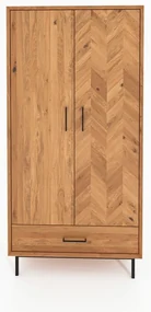 Šatníková skriňa z dubového dreva v prírodnej farbe 97x196 cm Abies - The Beds