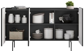 Komoda Malmi 150 cm - čierny mat / čierna
