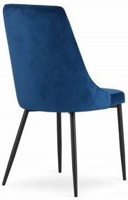 Modrá zamatová jedálenská stolička IMOLA