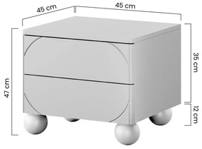 Nočný stolík Sonatia II 45 cm - kašmírová