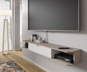 TV stolík/skrinka Ikaro (dub sonoma +  biela). Akcia -23%. Vlastná spoľahlivá doprava až k Vám domov. 1124939