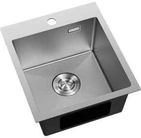 Mexen Solix, 1-komorový nerezový drez 400 x 450 mm, brúsena oceľ, vzor voština, 6401401000-01HC