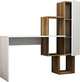 Pracovný stôl Acelya Walnut and Whitefarby