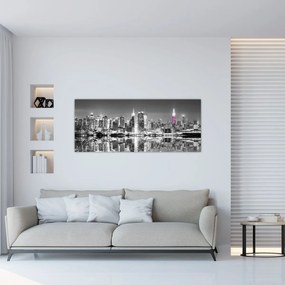 Obrázok - New York a fialový mrakodrap (120x50 cm)