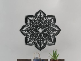 drevko Mandala z dreva na stenu Kvet Rozmer obrazu: 44,5 x 44,5 cm, Farba dekorácie: Čierna