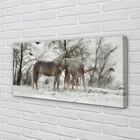 Obraz na plátne Zimný lesné jednorožce 120x60 cm