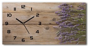 Sklenené hodiny na stenu Levanduľa na strome pl_zsp_60x30_f_85126180