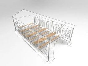 Pártystany-Jičín s.r.o. Záhradný Party stan 5x10m Professional Plus Farba: Biela