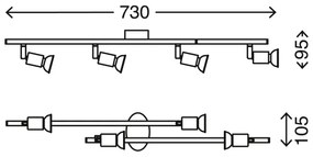 Briloner 2767-042 - LED Bodové svietidlo SIMPLE 4xGU10/3W/230V