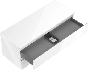 Mexen Orio, kúpeľňová skrinka 120 cm s hornou časťou, 2 zásuvky, biela lesklá, 91A10-12047-2-BFFC00