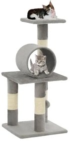 vidaXL Škrabadlo pre mačky so sisalovými stĺpikmi 65 cm sivé-