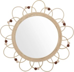Atmosphera - Detské nástenné zrkadlo CAMPAIN pr. 38 cm ratan