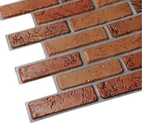 Obkladové panely 3D PVC TP10010442, cena za kus, rozmer 971 x 498 mm, tehla originál, GRACE