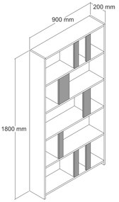 Regál Luther (Orech + Antracit). Vlastná spoľahlivá doprava až k Vám domov. 1072506