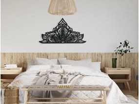 drevko Polovičná mandala z dreva Ornament Rozmer obrazu: 35,5 x 65 cm, Farba dekorácie: Čierna