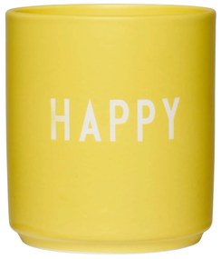 DESIGN LETTERS Porcelánový hrnček Yellow Happy 300 ml