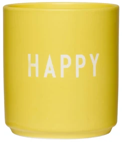 DESIGN LETTERS Porcelánový hrnček Yellow Happy 300 ml