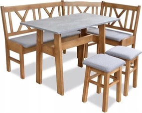 Jedálenský komplet N16, sivá/hnedá