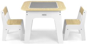Detský stôl Olaf Blocks biely s dvoma stoličkami