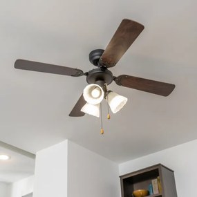 ZEVENTI - Stropný ventilátor ZURRIOLA 3xE27/60W/230V hnedá