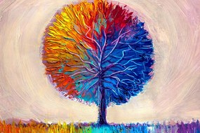 Obraz farebný akvarelový strom Varianta: 90x60