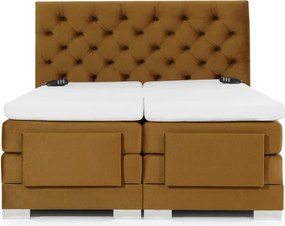 Kontinentálna posteľ CARLINO boxspring s elektrickým polohovaním 200x180, zelená (kronos 19)