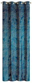 ZATEMŇOVACÍ ZÁVES NA KRÚŽKOCH LIMITED COLLECTION MUSA2 140X250 CM TMAVOMODRÁ