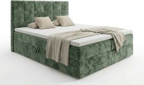 Čalúnená posteľ boxspring DIRELIS VIBE 160x200 cm tmavozelená Matrac: Bonell pružinová matrac