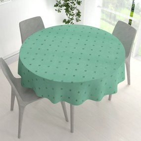 Biante Dekoračný okrúhly obrus PM-023 Štvorčeky na svetlo zelenom Ø 110 cm