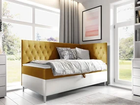 Kontinentálna posteľ Junior Gerdise 3, Strana: pravá, Rozmer postele: 90x200, Dostupné poťahy: ekokoža Soft 017 (biela) + Fresh 37