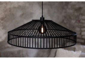 Čierne závesné svietidlo s bambusovým tienidlom ø 70 cm Tapa – Markslöjd