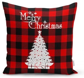 Súprava 4 vianočných obliečok na vankúš a behúň na stôl Minimalist Cushion Covers Christmas Tartan