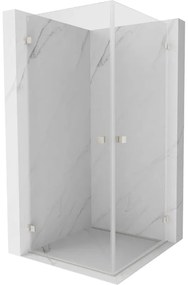 Mexen Lunar-B Duo výklopný sprchový kút 80 x 80 cm, číre sklo, brúsená oceľ, 832-080L-080P-97-00