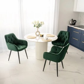 Jedálenská stolička NEVADA zamatová, tmavozelená